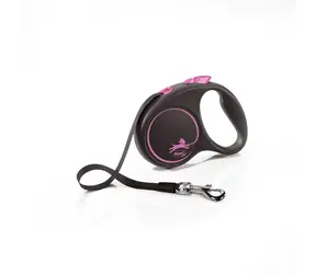 Flexi Black Design S 5m/15kg růžová / Vodítko