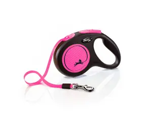 Flexi New Neon M 5m/25kg růžová / Vodítko