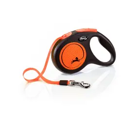 Flexi New Neon M 5m/25kg oranžová / Vodítko