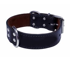 Huhubamboo Mastná kůže - obojek černá / Obojek pro psy / 4x65 cm