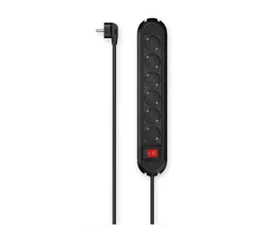 Hama Prodlužovací kabel s vypínačem (6x Schuko) 3 m černá