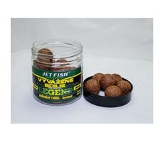 Jet Fish Vyvážené boilies Legend Range Kořeněný tuňák + Broskev 250ml 24mm