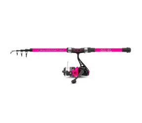 Saenger Sada prutu s navijákem Newcomer Set II 1,6m 8-20g Růžová