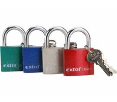 EXTOL-CRAFT Zámek visací litinový barevný | 25mm | 3 klíče 