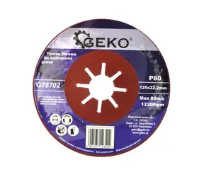 GEKO G78702 / Brusný vláknový kotouč na kameniny / 125 x 1.8 x 22.2 mm / P80