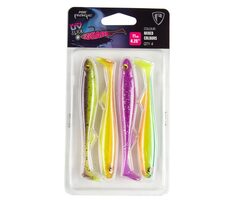 FOX Rage Gumová nástraha Slick Shad 13cm Mixed UV Colour Pack (NMC053) 4ks