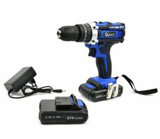 GEKO G80656 / Aku vrtací šroubovák s funkcí příklepu / 21V / 2x 2.0Ah