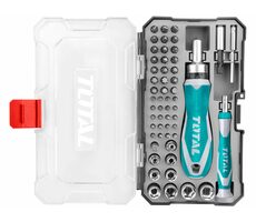 TOTAL-TOOLS industrial TACSD30556 / Šroubovák ráčnový a hodinářsky s ořechy a hroty sada 55ks
