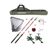 Mistrall Dětský rybářský set s pruty 2,7m 50g + Zelené pouzdro