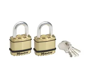 Master Lock M1BEURT Set 2 ks mosazných visacích zámků - Excell - 45mm