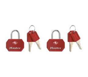 Master Lock 4681EURTBLR Set 2 ks visacích zámků TSA - červený