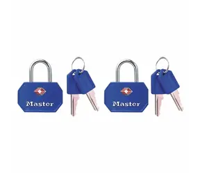 Master Lock 4681EURTBLR Set 2 ks visacích zámků TSA - modrý
