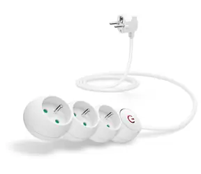 CONNECT IT CES-1014-BK Prodlužovací kabel 230V bílá / 1.5m / 3 zásuvky / vypínač 