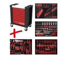 KS Tools PERFORMANCEplus P10 černá / Dílenský vozík / 180 ks nářadí