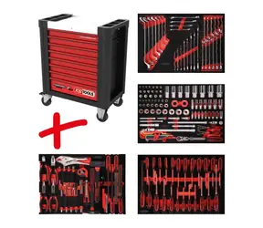 KS Tools PERFORMANCEplus P10 černá / Dílenský vozík / 180 ks nářadí