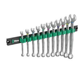WERA 9640 Magnetická lišta 6003 Joker 1 / Sada otevřených a očkových klíčů / 11 dílný