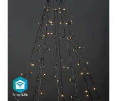Nedis Vánoční Osvětlení SmartLife / Strom / Wi-Fi / Teplá bílá / 200 LED's / 20.0 m / 10 x 2 m / Android & iOS