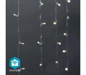 Nedis Vánoční Osvětlení SmartLife / Závěs / Wi-Fi / Teplé až chladné bílé / 200 LED's / 3 m / Android & iOS