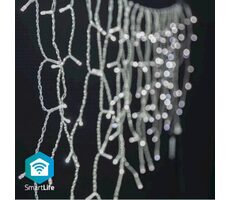 Nedis Vánoční Osvětlení SmartLife / Rampouch / Wi-Fi / Studená bílá / 240 LED's / 5.00 m / Android & iOS