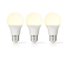 Nedis LED žárovka E27 / A60 / 8.0 W / 806 lm / 2700 K / Teplá bílá / Retro styl / Matné / 3 ks