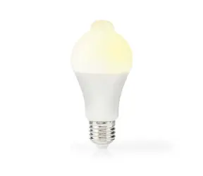 Nedis LED žárovka E27 / A60 / 4.9 W / 470 lm / 3000 K / bílá / Retro styl / Matné / Detekce pohybu / 1 ks