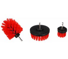 SIXTOL CAR DETAILING DRILL BRUSH 3 MEDIUM / Sada kartáčů na vrtačku pro čištění auta / 3ks 