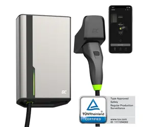 Green Cell GC HabuDen Wallbox 22kW 32A / 7.5m kabel / Type 2 / Smart EV nabíjení stanice s GC App / Bluetooth / WiFi