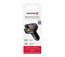 SWISSTEN Bluetooth FM Transmitter černá / RGB / USB-A + USB-C / BT