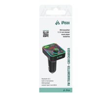iPEAX Bluetooth FM Transmitter černá / RGB / USB-A + USB-C / BT