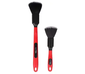 SIXTOL CAR DETAILING BRUSH 2 PRO / Sada precizních štětců pro čištění auta s ergo rukojetí / 2ks 