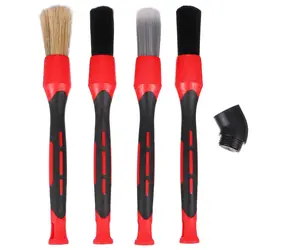 SIXTOL CAR DETAILING BRUSH 4 / Sada precizních štětců s vyměnitelnými nástavci pro čištění auta 