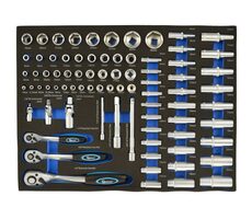 GEKO Vložka do zásuvky - ráčnová sada 1/4" -1/2" 80ks 