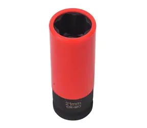 QUATROS Nástrčná hlavice pro rázové utahováky / 1/2" / 21 mm / s krytkou na ALU 