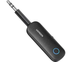 Rozbaleno - UGREEN Bluetooth přijímač mini FM transmitter jack 3,5 mm černá / dosah 10 m / bluetooth 5.0 / USB-C / rozbaleno