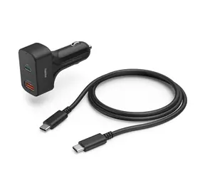 Hama USB-C napájecí zdroj do auta / Power Delivery / 5-20 V / 65 W / 1,5 m