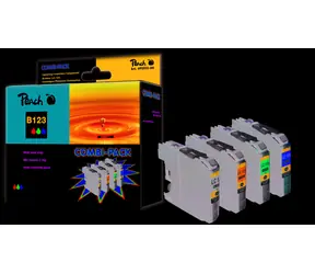 Peach alternativní cartridge Brother LC-123 / Brother DCP-J132DW / s čipem / Multi Pack