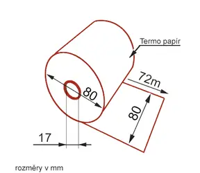 Pokladní kotouček TERMO 80/80/17mm / délka 78m / 1 ks