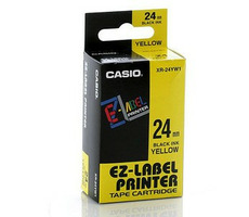 CASIO originální páska do tiskárny štítků CASIO XR-24YW1 / černý tisk / žlutý podklad / nelaminovaná / 8m / 24mm