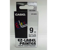 CASIO originální páska do tiskárny štítků CASIO XR-9SR1 / černý tisk / stříbrný podklad / nelaminovaná / 8m / 9mm