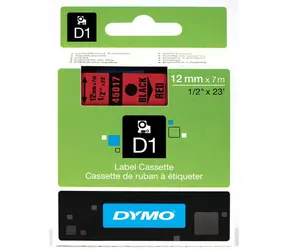 Dymo páska D1 12mm x 7m černá na červené