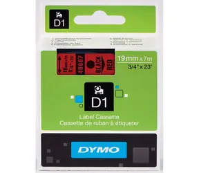 Dymo originální páska do tiskárny štítků 19mm x 7m (červený podklad)