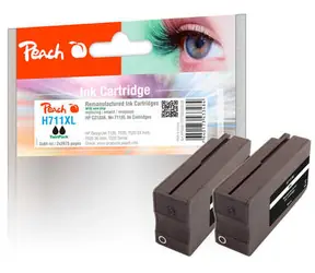 Peach remanufactured alternativní cartridge HP 711XL (CZ133A) TwinPack černá / 2x84 ml / new chip