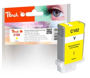 Peach remanufactured alternativní cartridge Canon PFI-102 (29952630) žlutá / 130 ml / new chip