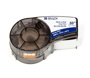 BRADY BMP21 Series označovací páska / bíločervená/ 6.4m x 12.7mm / odolná / pro BMP21, LABPAL a IDPAL