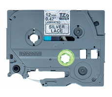 Brother TZE-MPSL31 páska stříbrné proužky / černý tisk / šířka 12mm / 4m