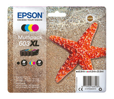 EPSON Multipack 603XL originální cartridge 4ks / 8.9 ml černá + 3x 4 ml barevná / pro WF-2850DWF | XP-3100 | XP-2100