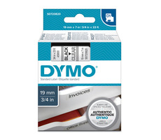 Dymo originální páska do tiskárny štítků 19mm x 7m (průhledný podklad)