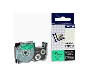 Xerox kompatibilní páska s Casio XR-9GN1/ zelený podklad / černý tisk / šířka 9 mm / délka 8 m