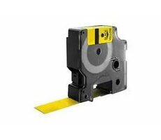 Dymo originální páska do tiskárny štítků 6mm x 1.5m (žlutý podklad) / černý tisk / RHINO