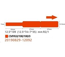 Niimbot štítky na kabely 12.5 x 74+35 pro D11 a D110 červená / 65ks 